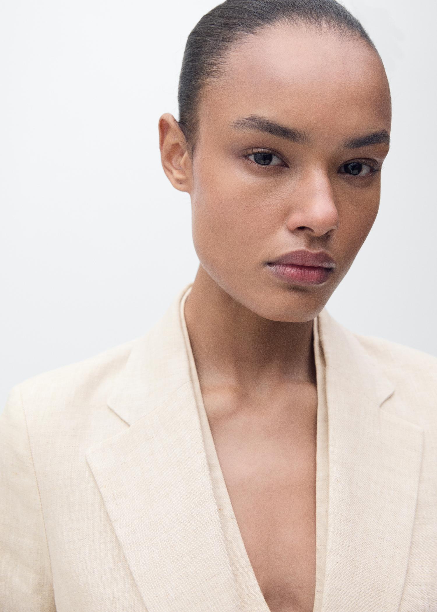 Linen suit blazer - Women | MANGO USA Product Image
