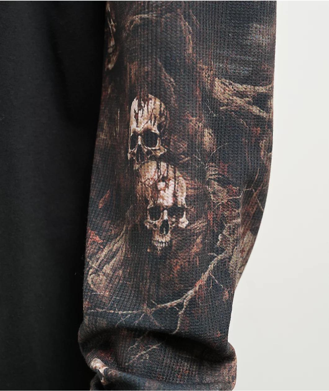 Lurking Class By Sketchy x Kyle Grand Sin Black & Camo 2fer Long Sleeve T-Shirt Product Image