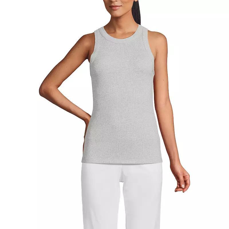 Women's Lands' End Crew Neck Tank Top, Size: XL, White Product Image