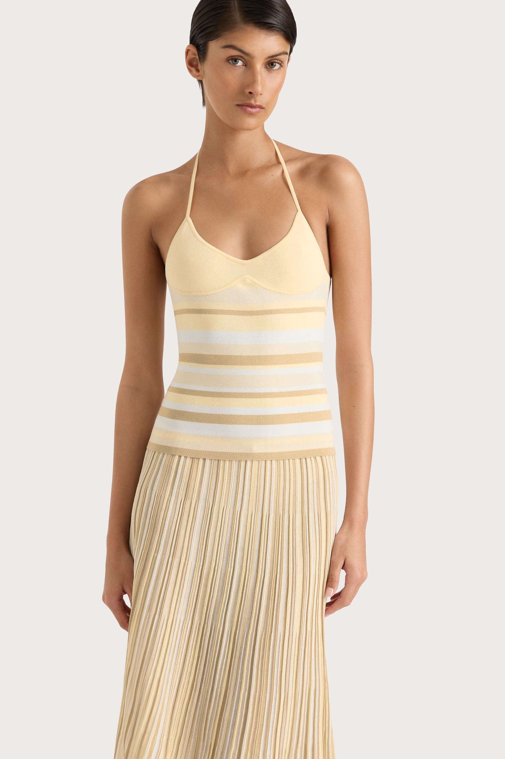 Citara Drawstring Skirt Butter Stripe Product Image