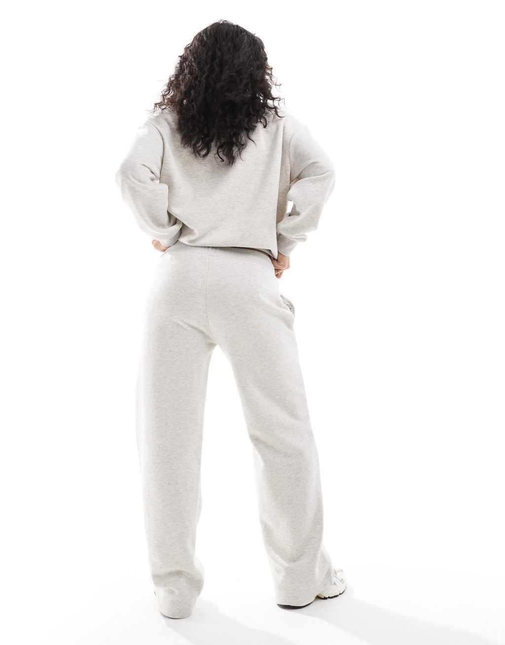 Pull&Bear 'Santa Monica' graphic wide leg sweatpants in gray heather - part of a set Product Image
