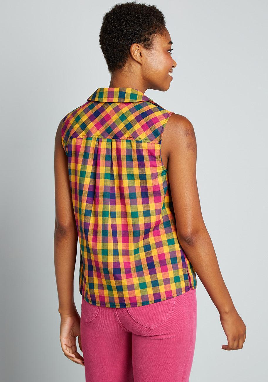 Campfire Cookout Sleeveless Button-Up Top Product Image
