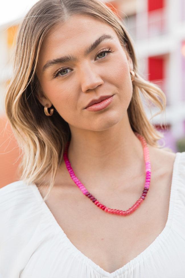 Pink and Red Beaded Necklace FINAL SALE Product Image