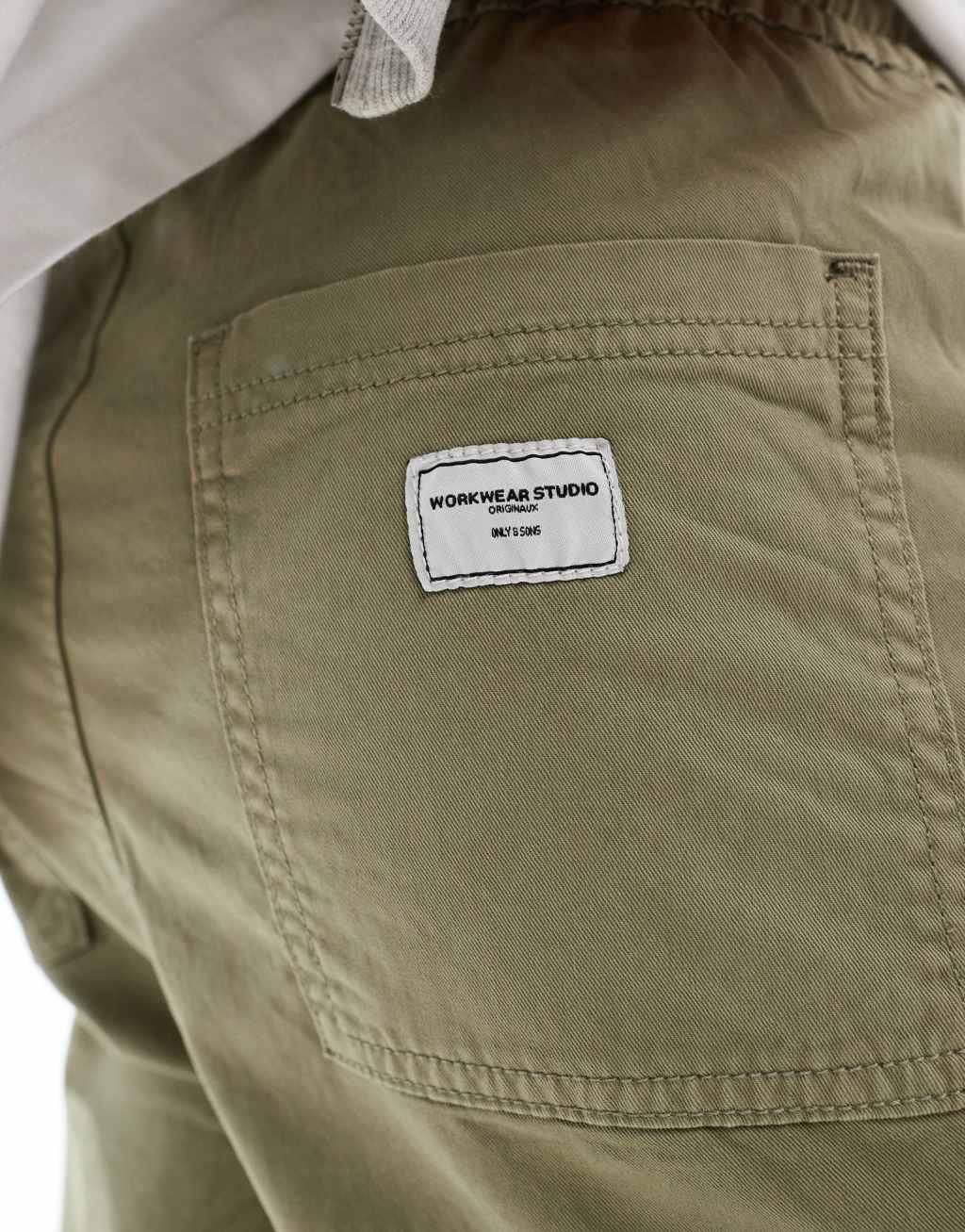 ONLY & SONS loose fit worker pants in light khaki Product Image