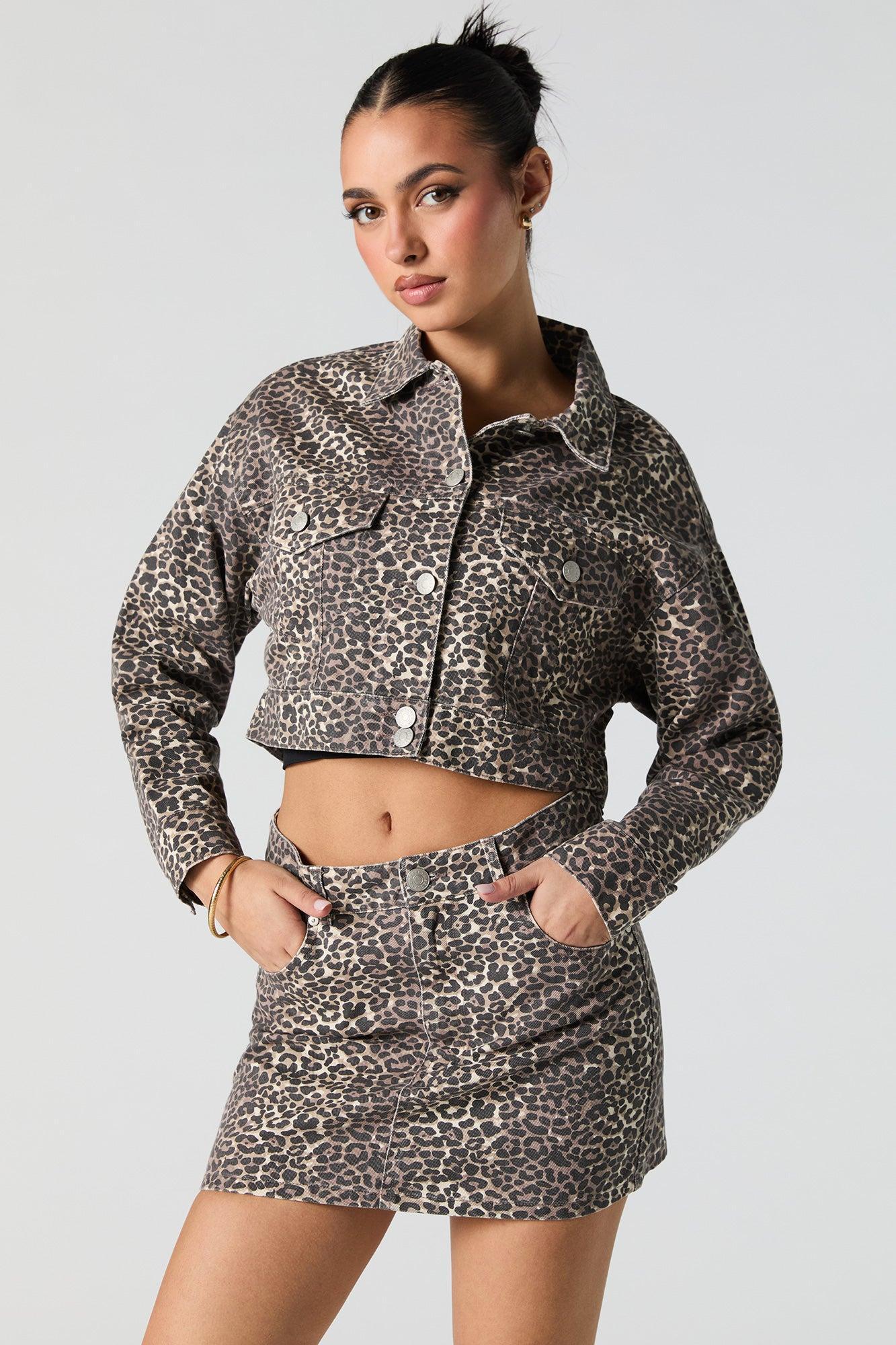 Printed Denim Mini Skirt Female Product Image