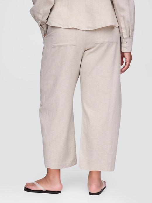 Mid Rise Linen-Blend Easy Barrel Pants Product Image