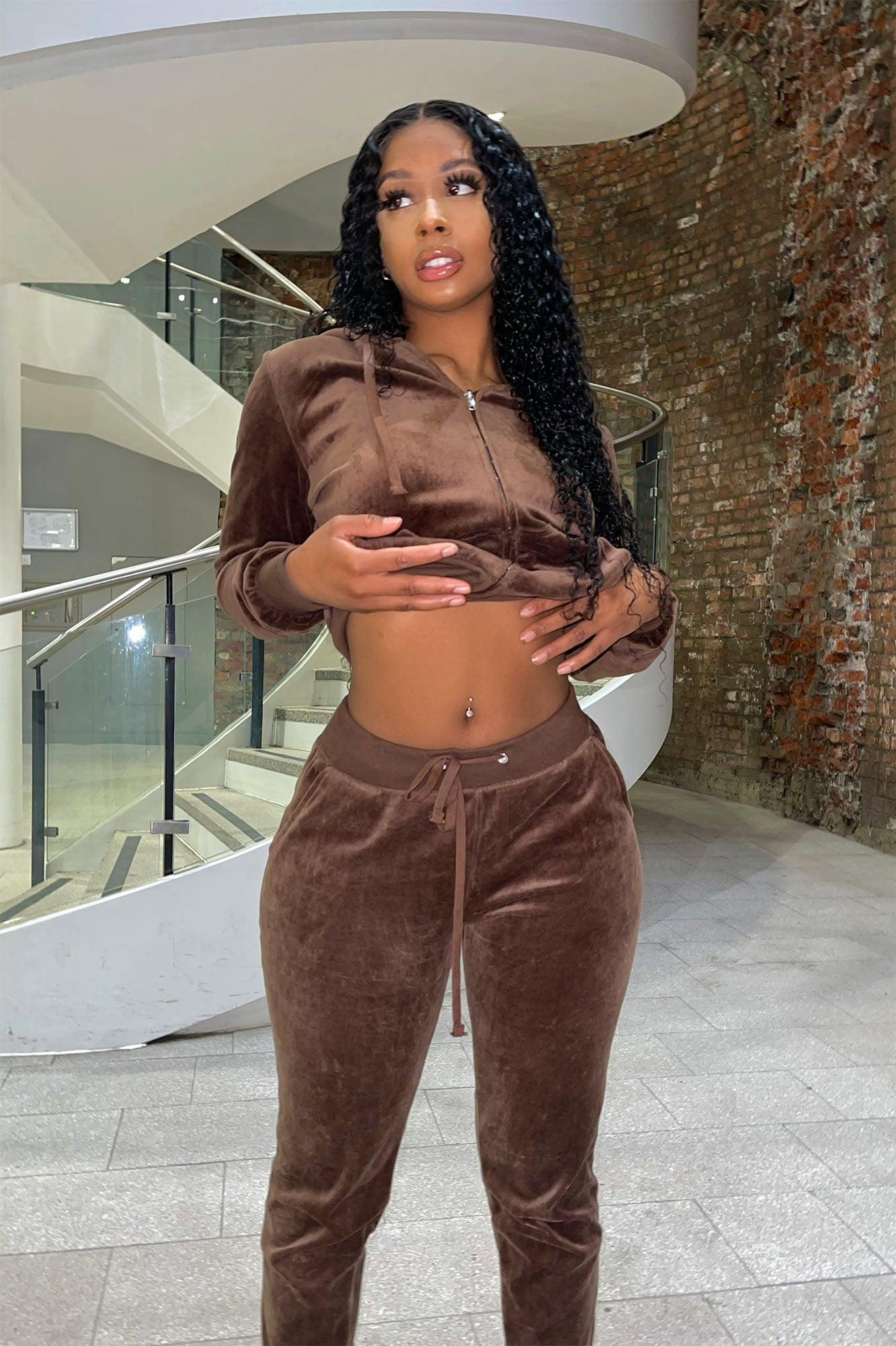The Original Trendsetter Velour Set - Chocolate Product Image