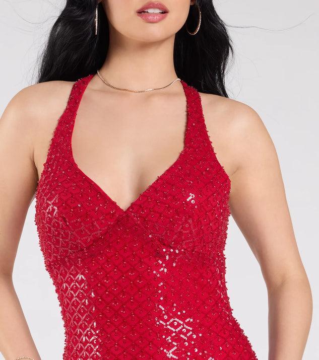 Vanessa Open Back Mermaid Sequin Formal Dress Product Image