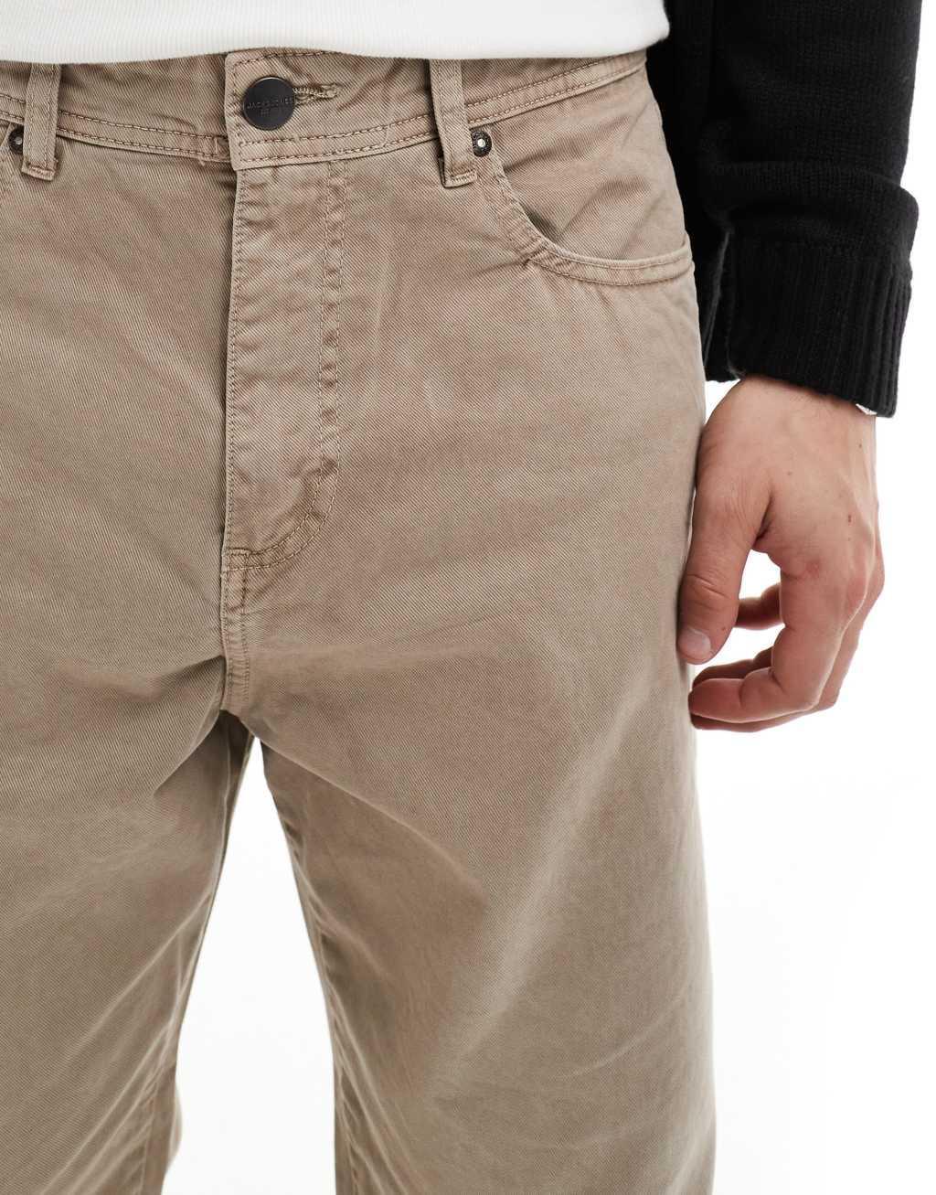 Jack & Jones alex baggy fit twill pants in beige Product Image