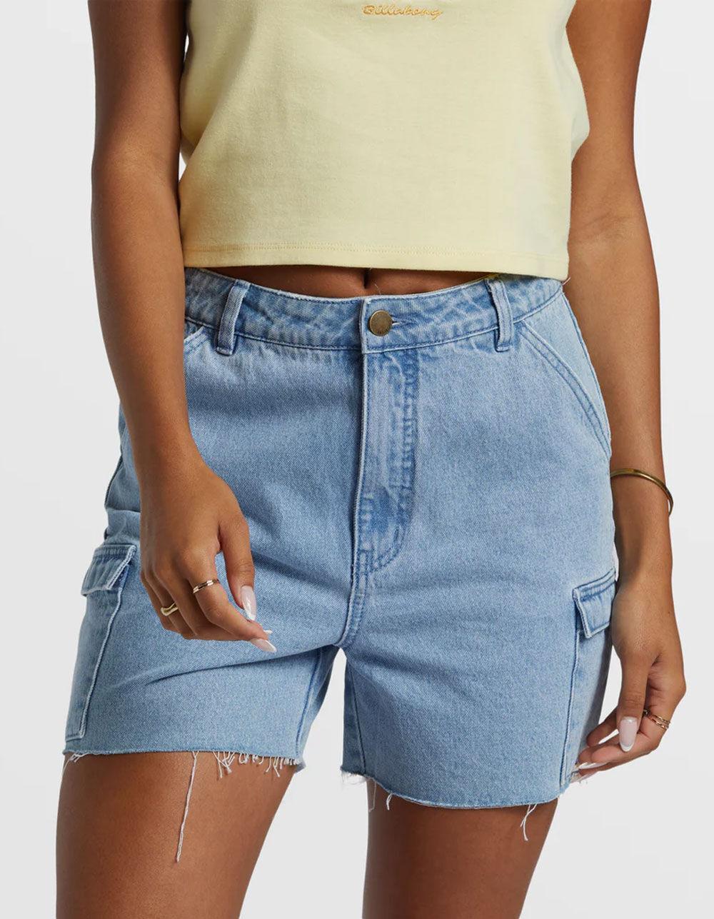 BILLABONG Westerly Womens Denim Cargo Shorts - DENIM Product Image