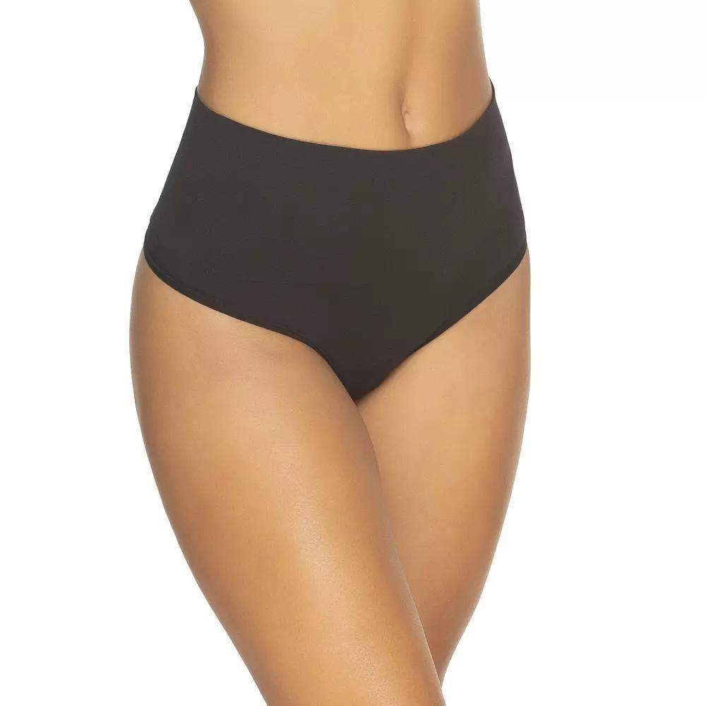 Women's Jezebel Fusion Waist Shaping Thong Panty 4198P1, Size: Medium, Black Blk Product Image