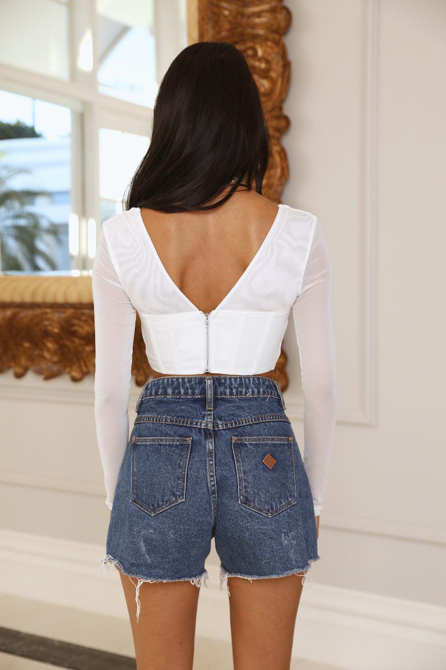 Love My Reign Crop White Product Image