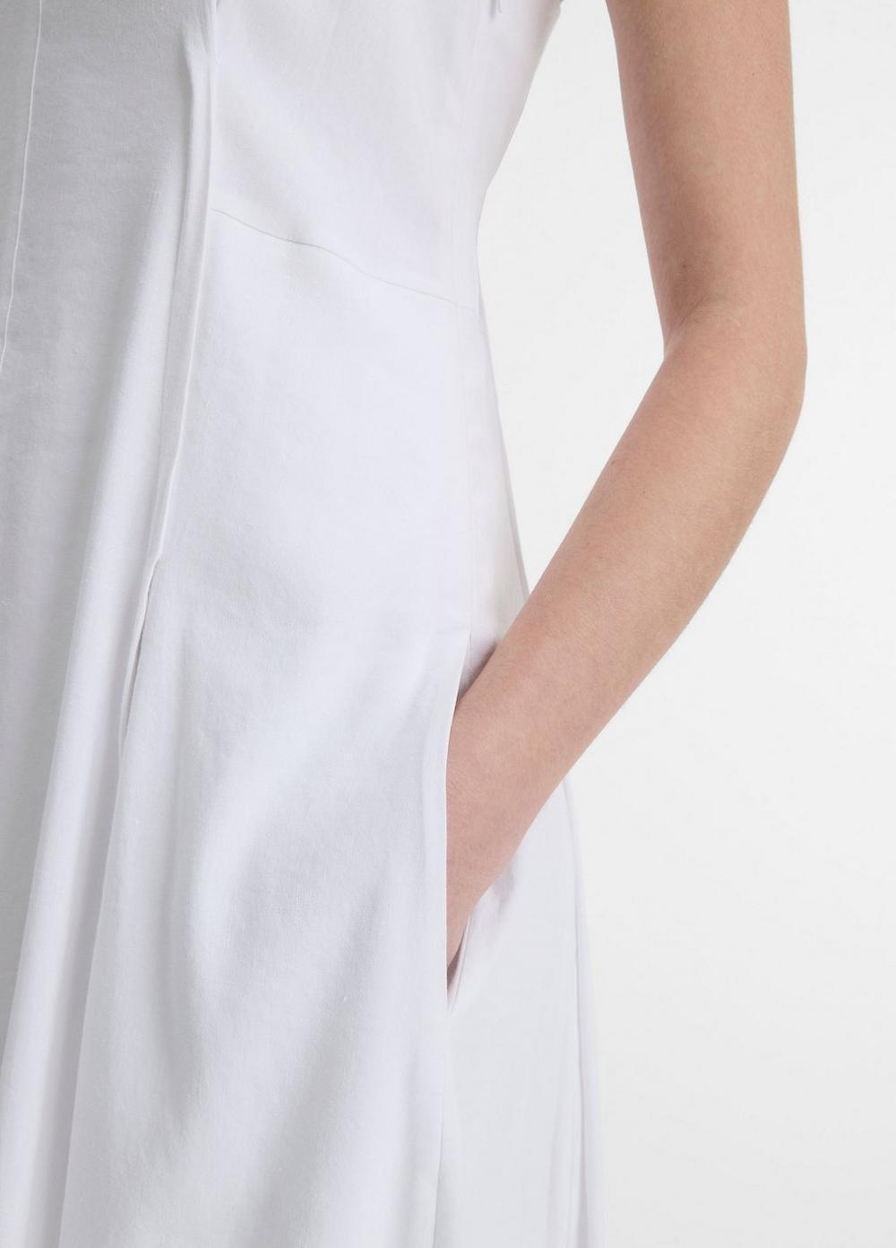 Womens Linen-Blend Square Neck Tank Midi-Dress Product Image