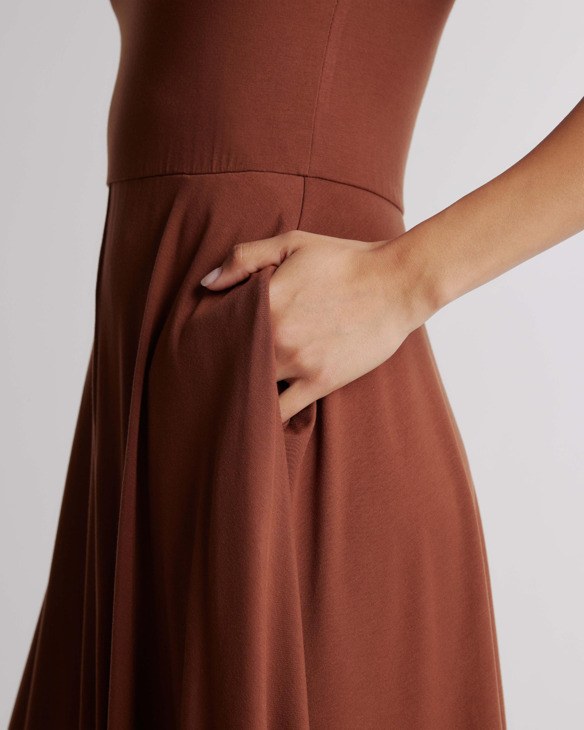 Quince | Women's Tencel Jersey Fit & Flare Dress Size XL Product Image