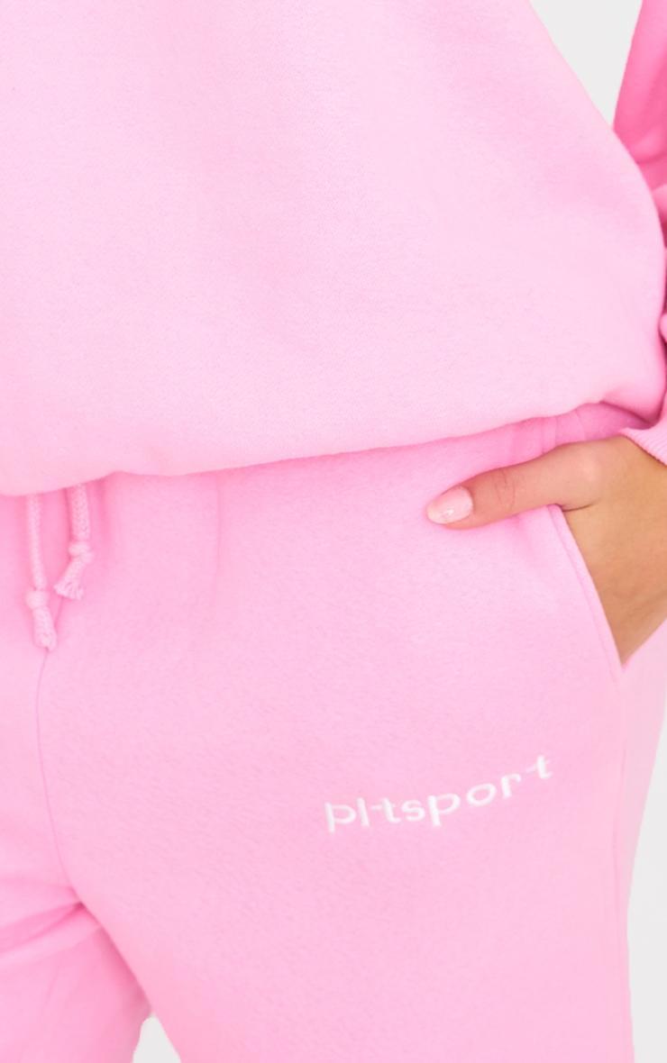  Ballet Pink Embroidered Drawstring Waist Wide Leg Sweatpants Product Image