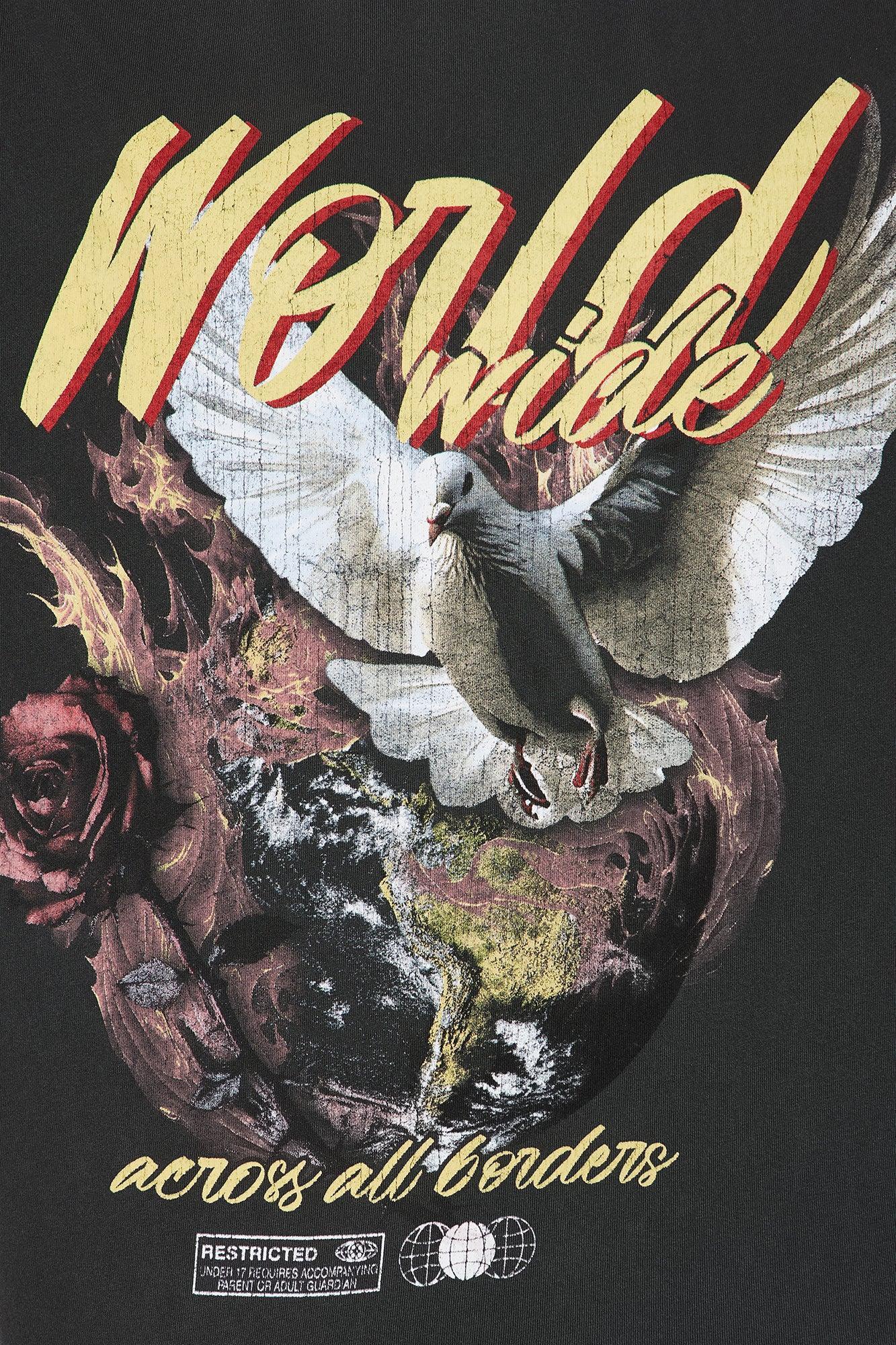 World Wide Washed Tee - Black Wash Product Image