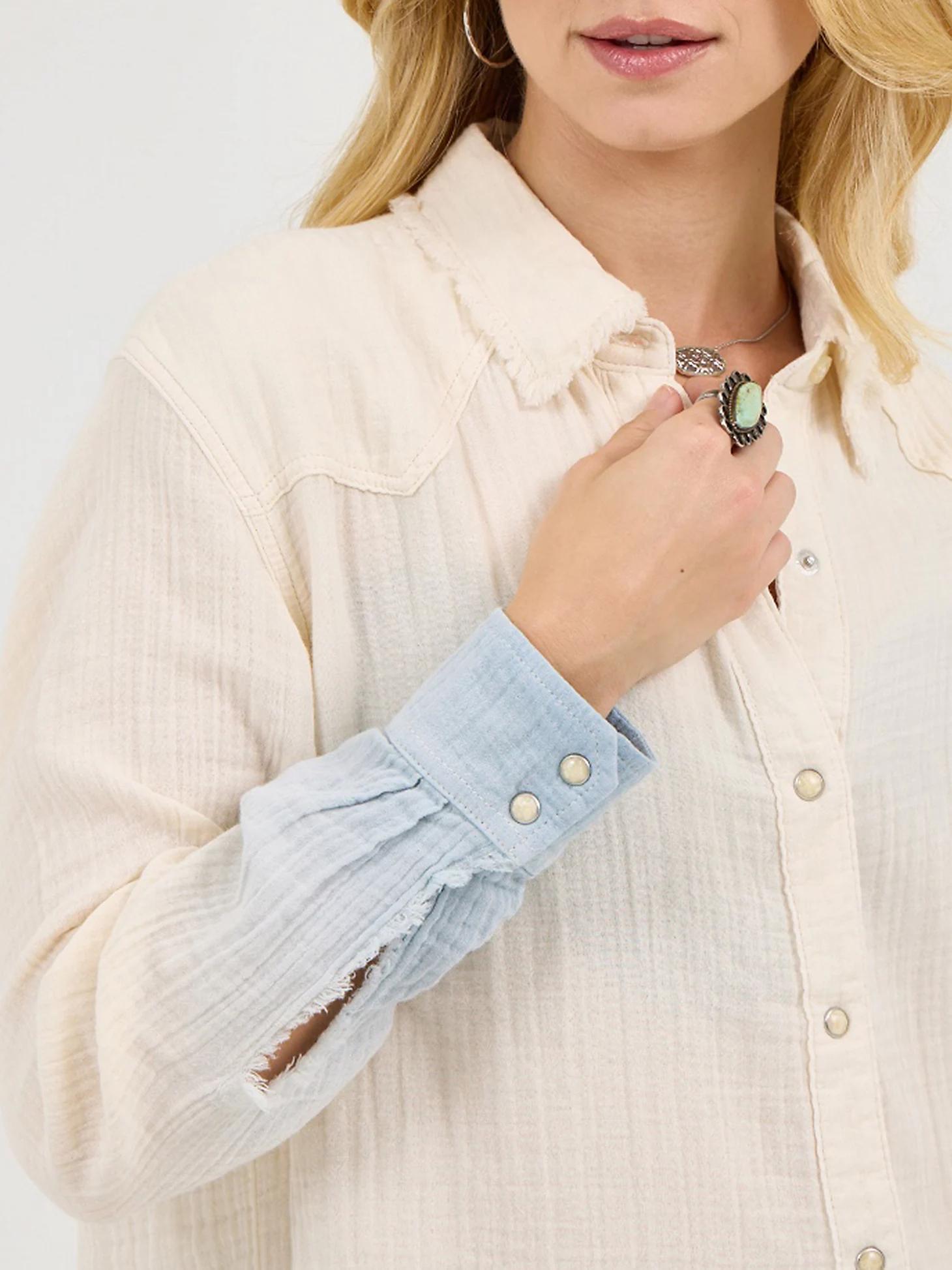 Wrangler x Lainey Wilson Gauzy Dip-Dye Western Snap Shirt | Women's TOPS | Wrangler® Product Image