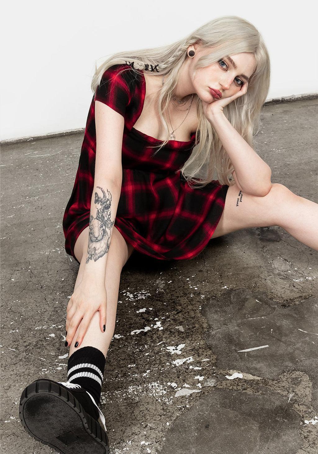 Pennyroyal Red Check Dress Product Image