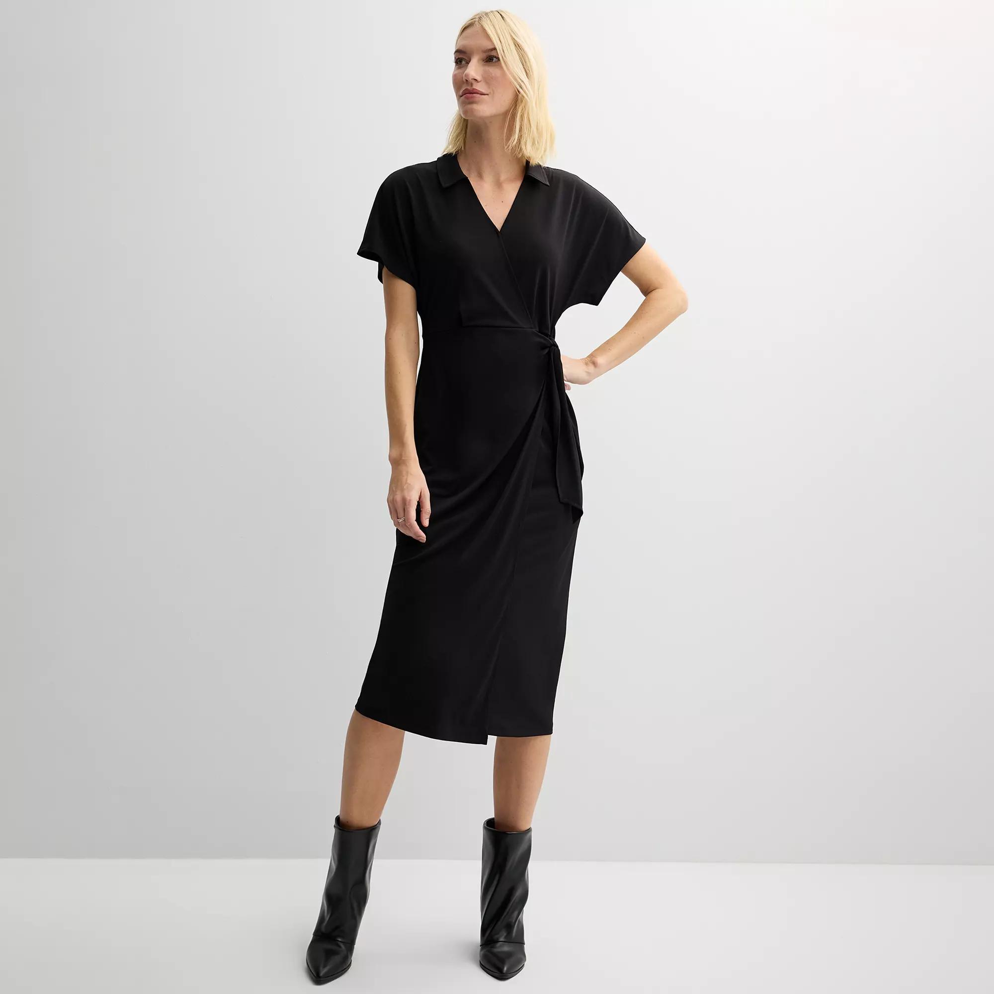 Petite Nine West Dolman Sleeve Midi Dress, Womens Product Image