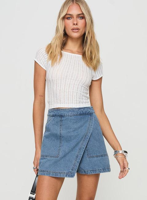 Bentiez Denim Skort Mid Wash Product Image