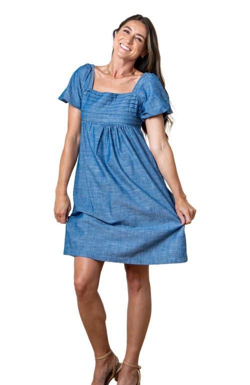 Hope & Henry Women's Organic Ruched Chambray Dress in Pleated Chambray at Nordstrom, Size 6 Product Image