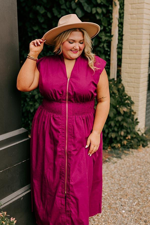 Chic Ensemble Midi Dress in Wine Curves Product Image