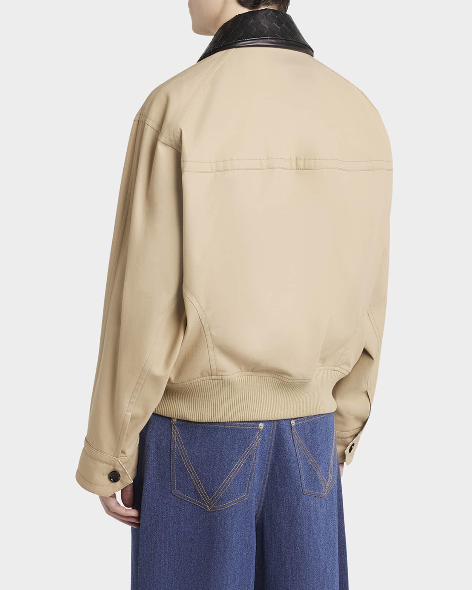 Mens Intrecciato-Collar Blouson Jacket in Fluid Twill Product Image