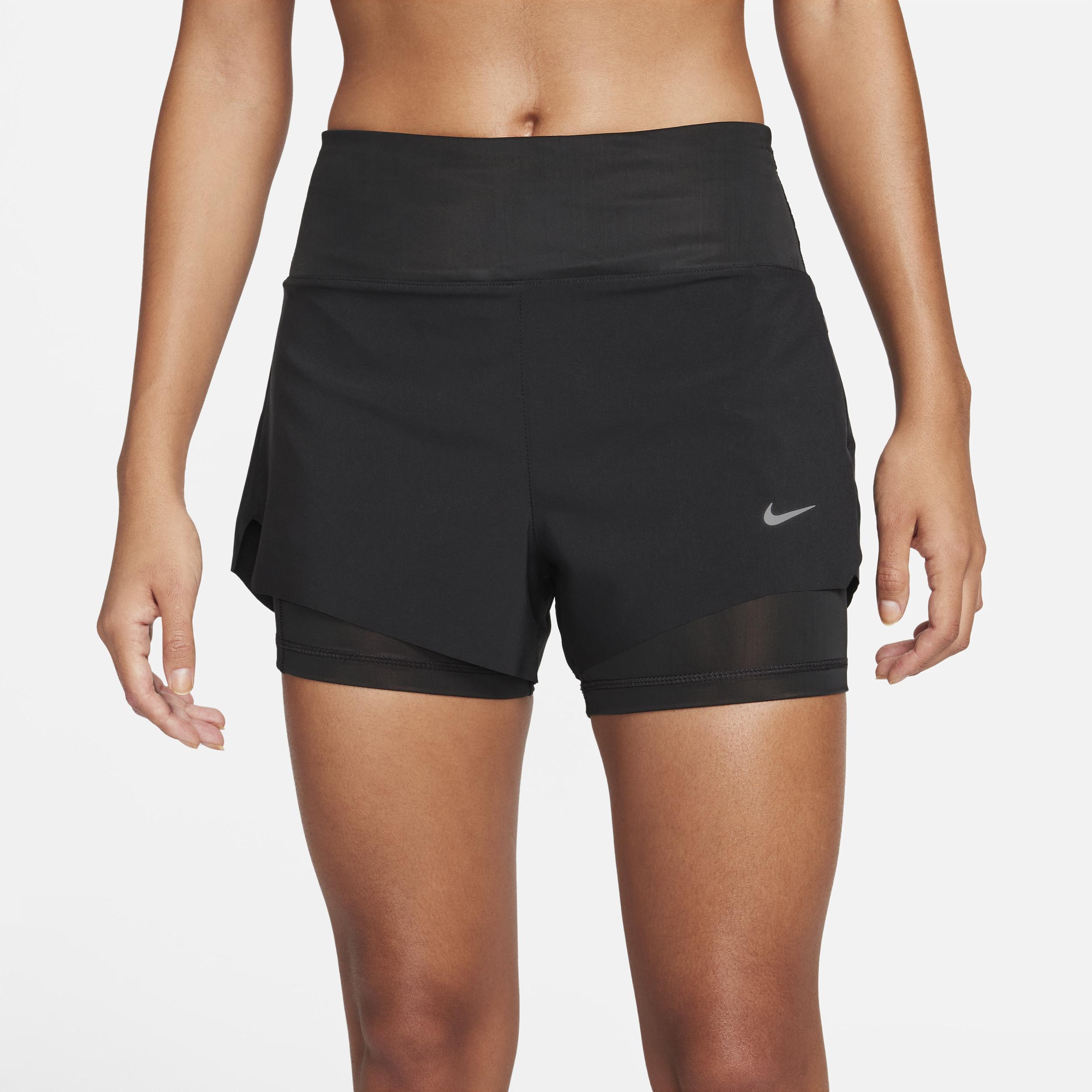 Nike Womens Dri-FIT Swift Mid-Rise 3 2-in-1 Running Shorts with Pockets Product Image