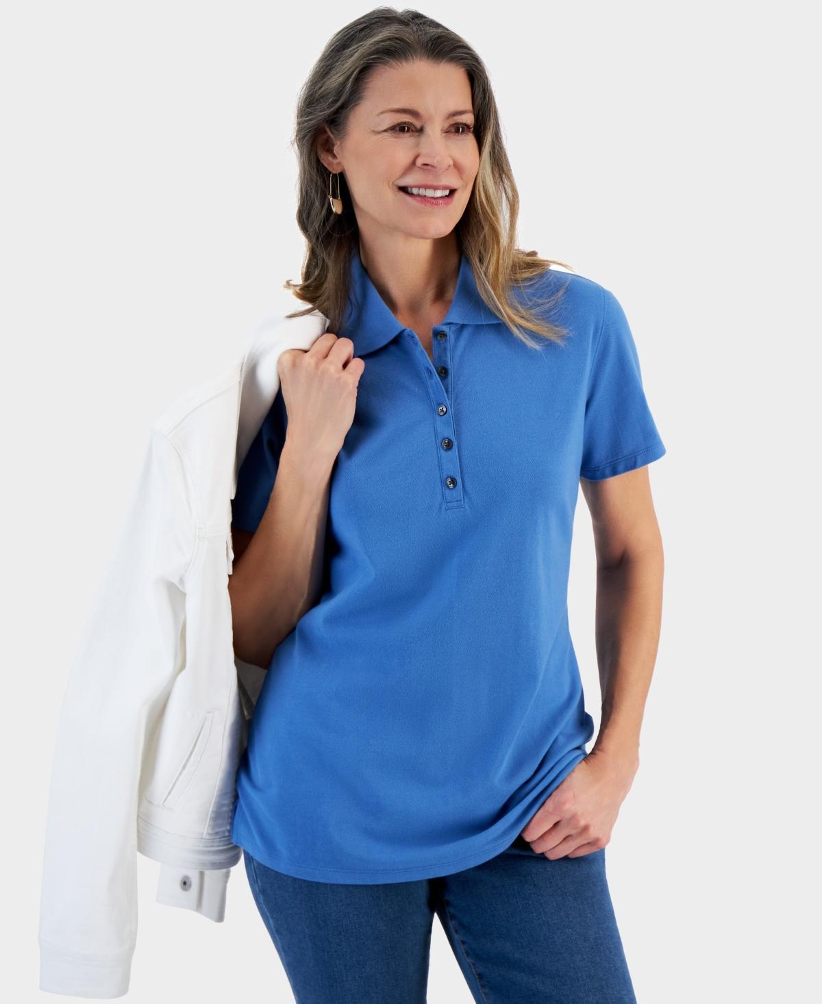 Style & Co Womens Short-Sleeve Cotton Polo Shirt, Created for Macys Product Image