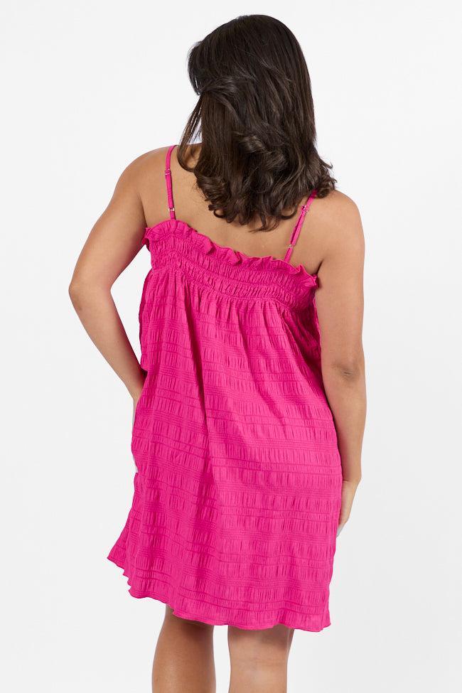 Tidal Tango Pink Textured Shift Romper Dress FINAL SALE Product Image
