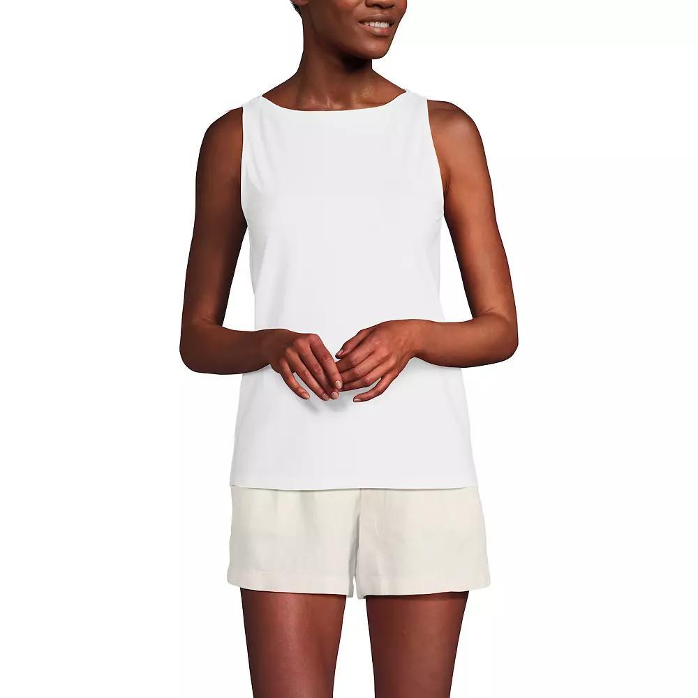 Women's Lands' End Supima Boatneck Cotton Tank Top, Size: XL, River Blue Product Image