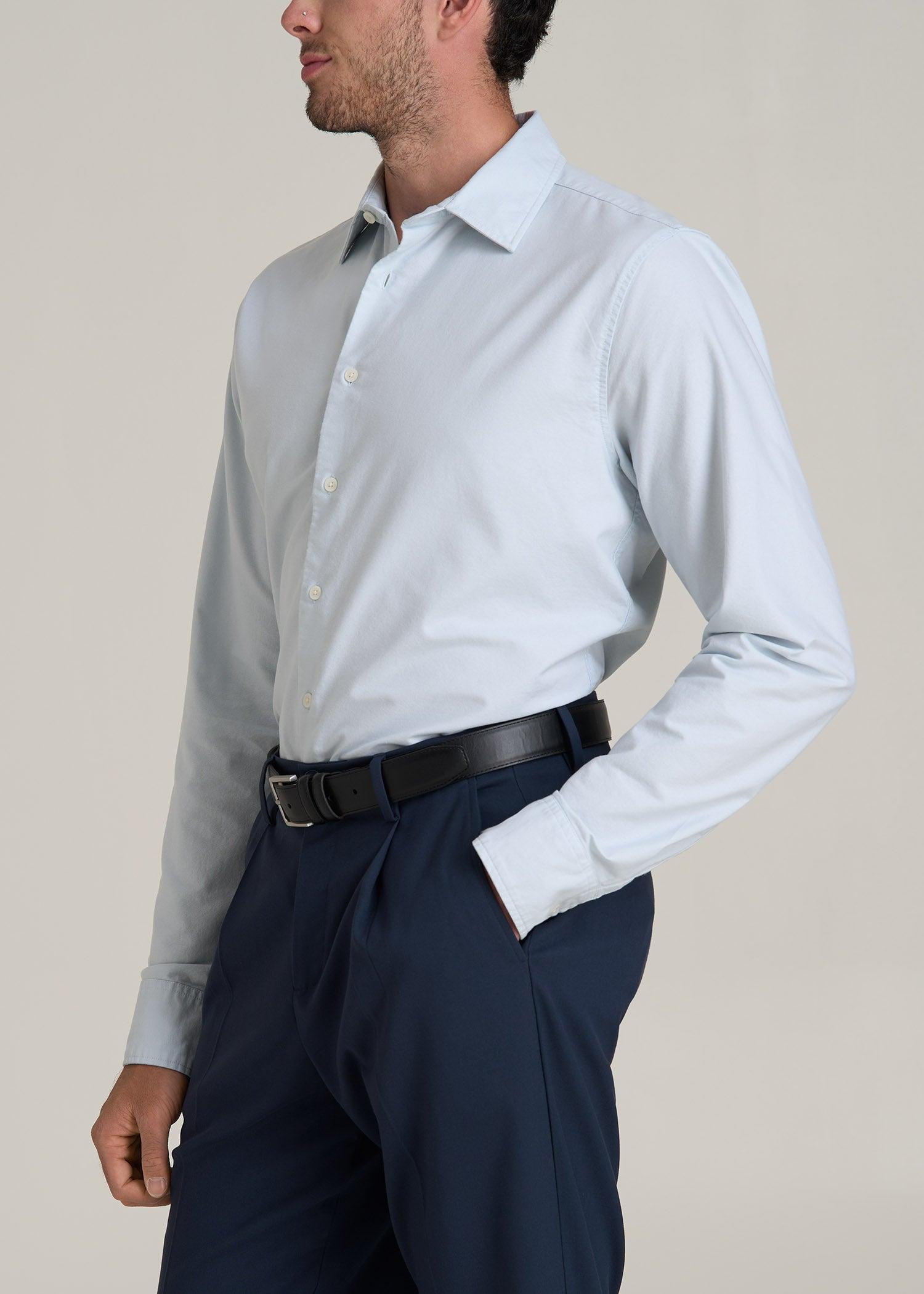 Pinpoint Oxford Shirt for Tall Men in Light Blue Product Image