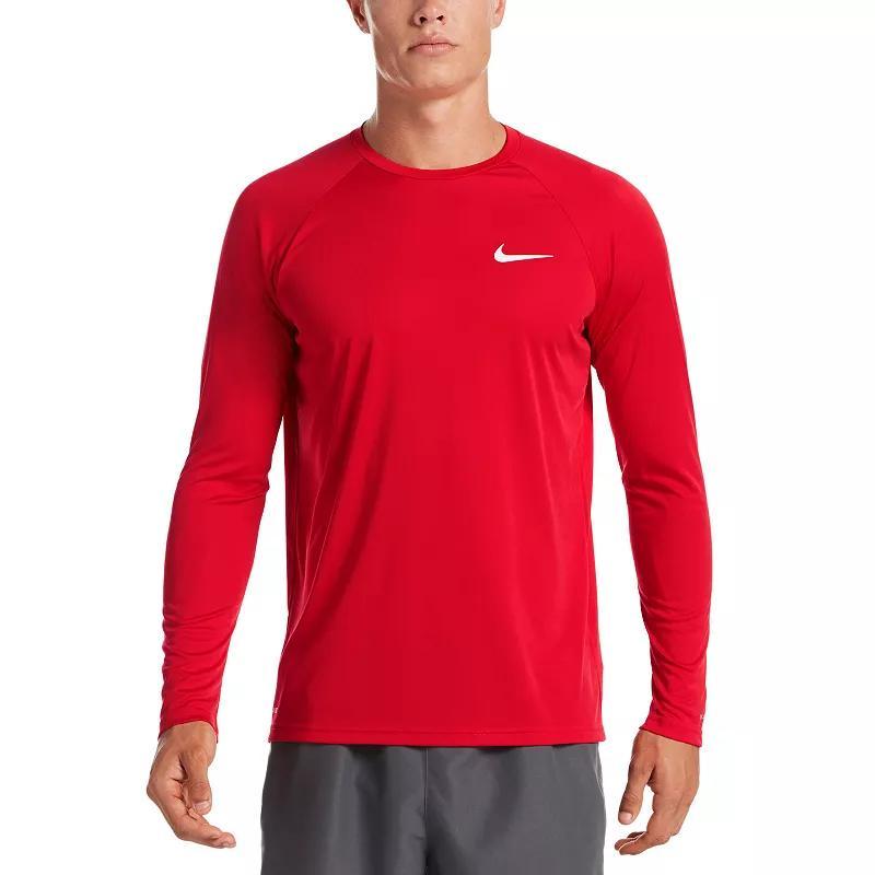 Men's Nike Dri-FIT UPF 40+ Hydroguard Long Sleeve Swim Tee, Size: Medium, Black Navy Product Image
