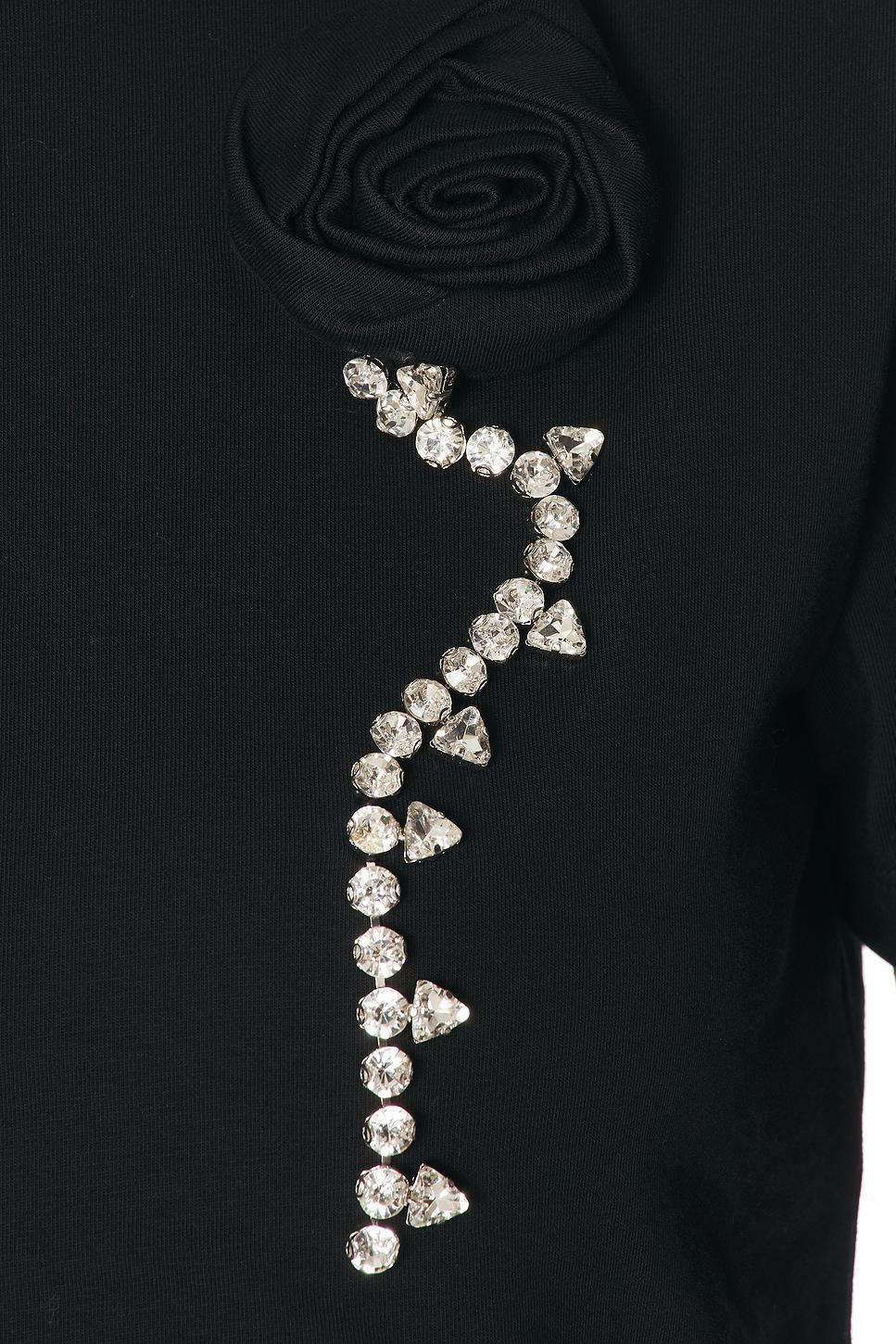 Crystal Rosette Cropped T-Shirt Product Image