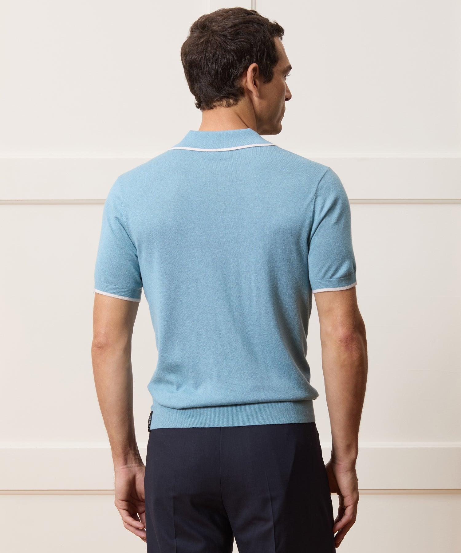 Silk-Cashmere Tipped Sweater Polo Product Image