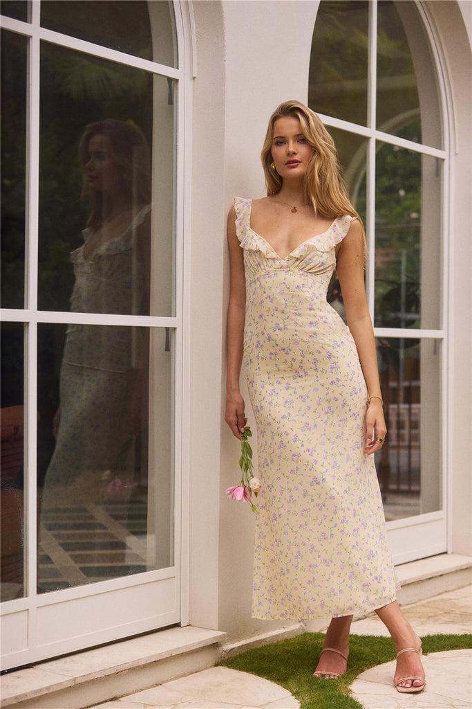 Summertime Sweetheart Maxi Dress Yellow Product Image