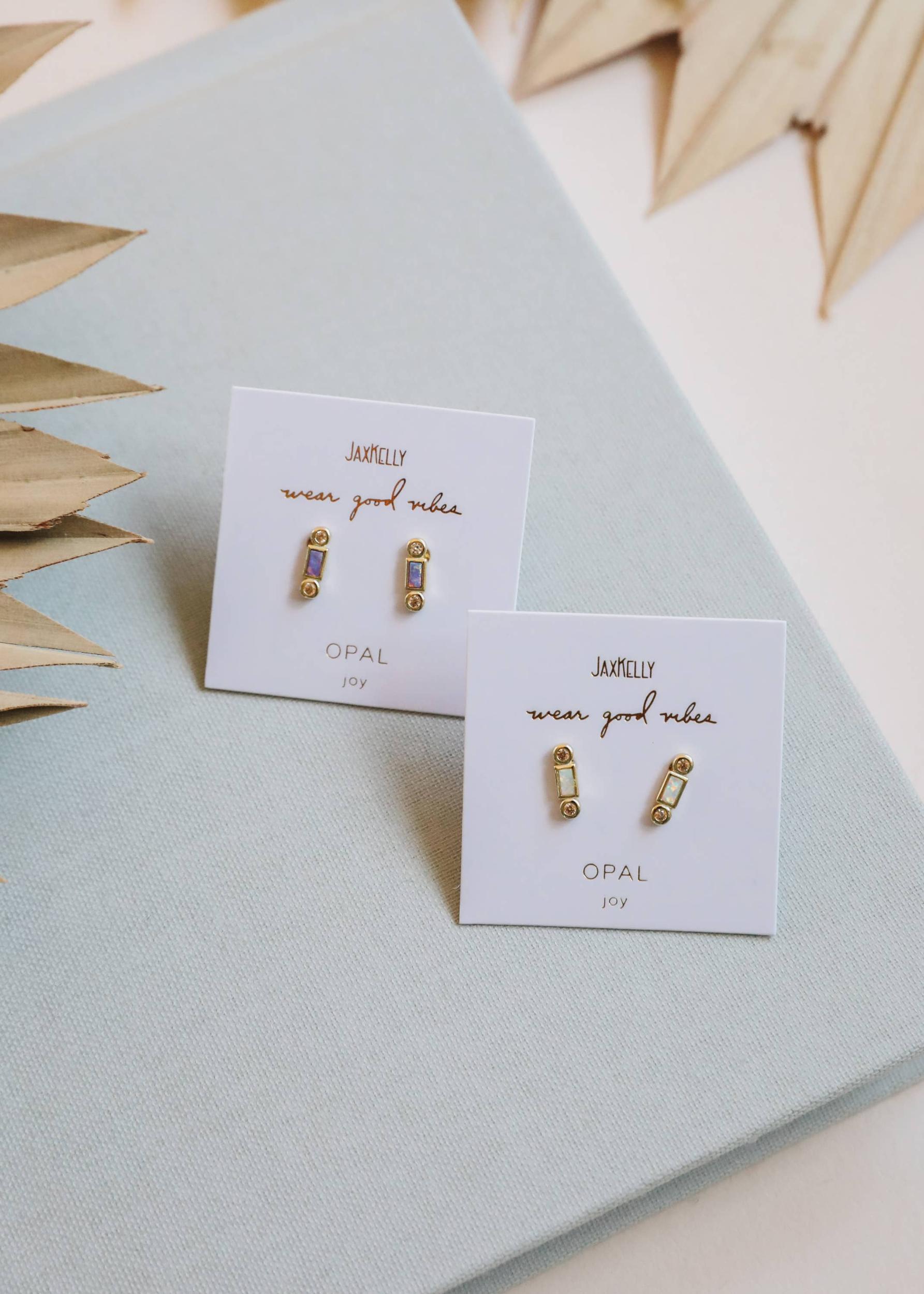 White Bar Opal Earring Product Image