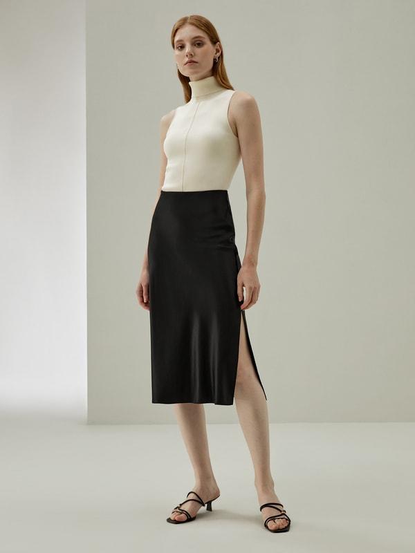 Minimalist Aesthetic Silk Poppy Skirt Product Image