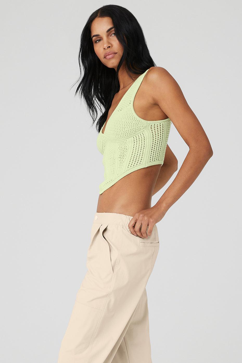 Alo Yoga | Open-Knit Chase The Sun Corset Tank Top Product Image