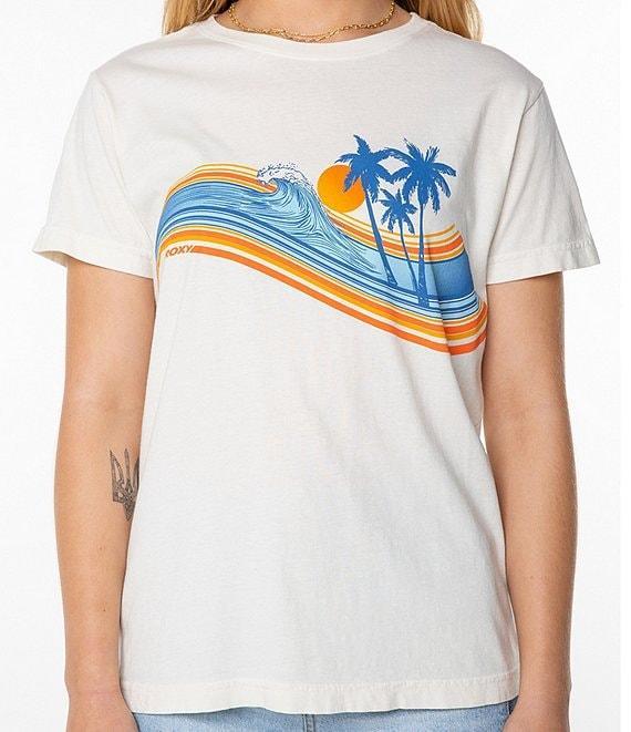 Roxy Wave Tripe Short Sleeve Boyfriend T-Shirt Product Image