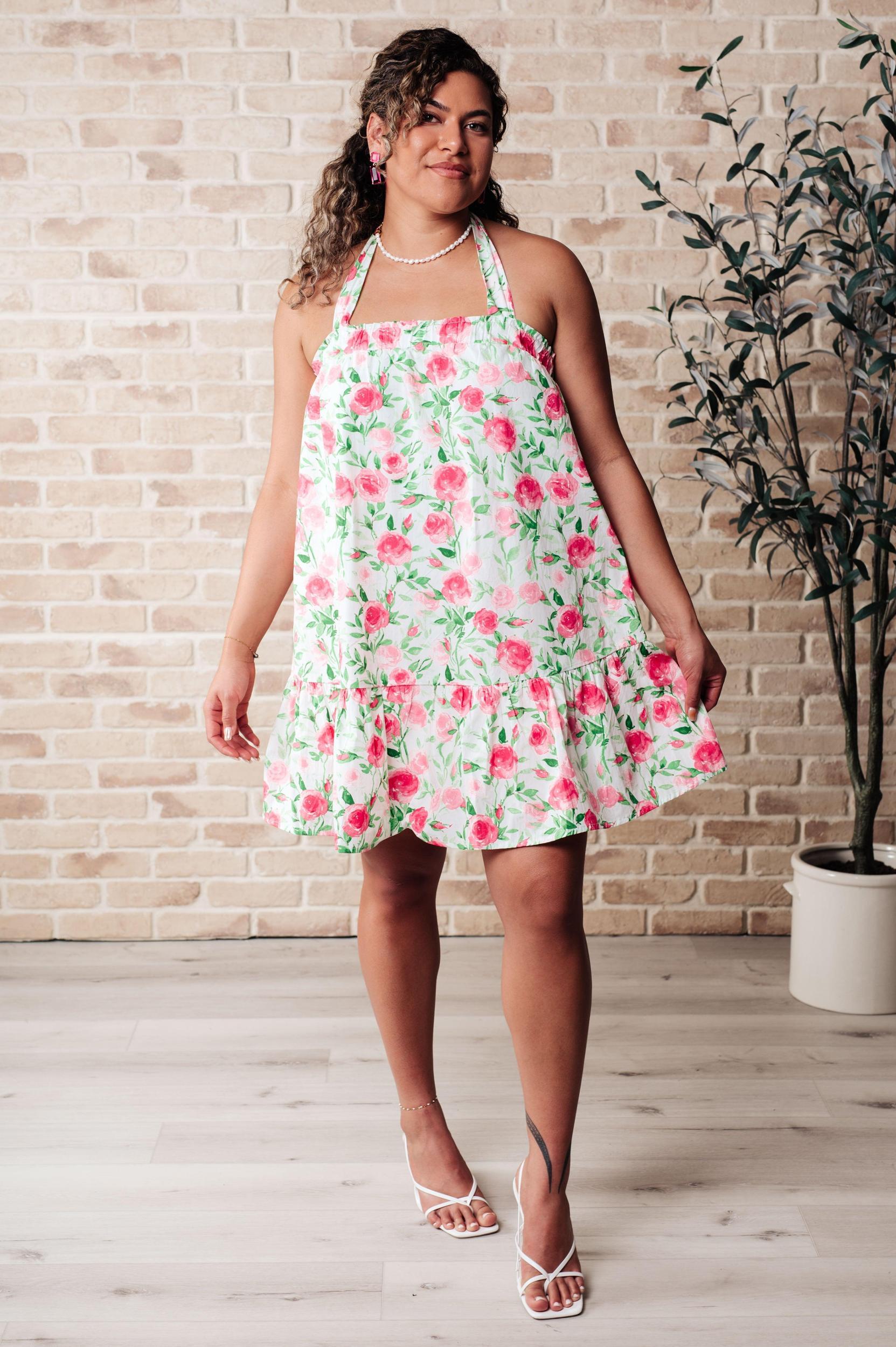 Soul Tied Floral Dress in Pink Product Image