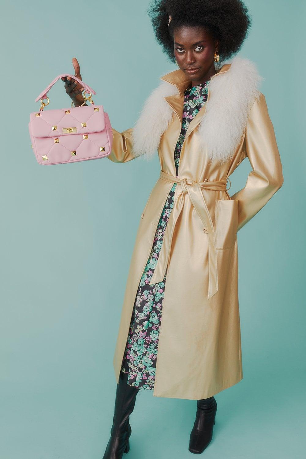 Mongolian Fur Trench Coat Product Image