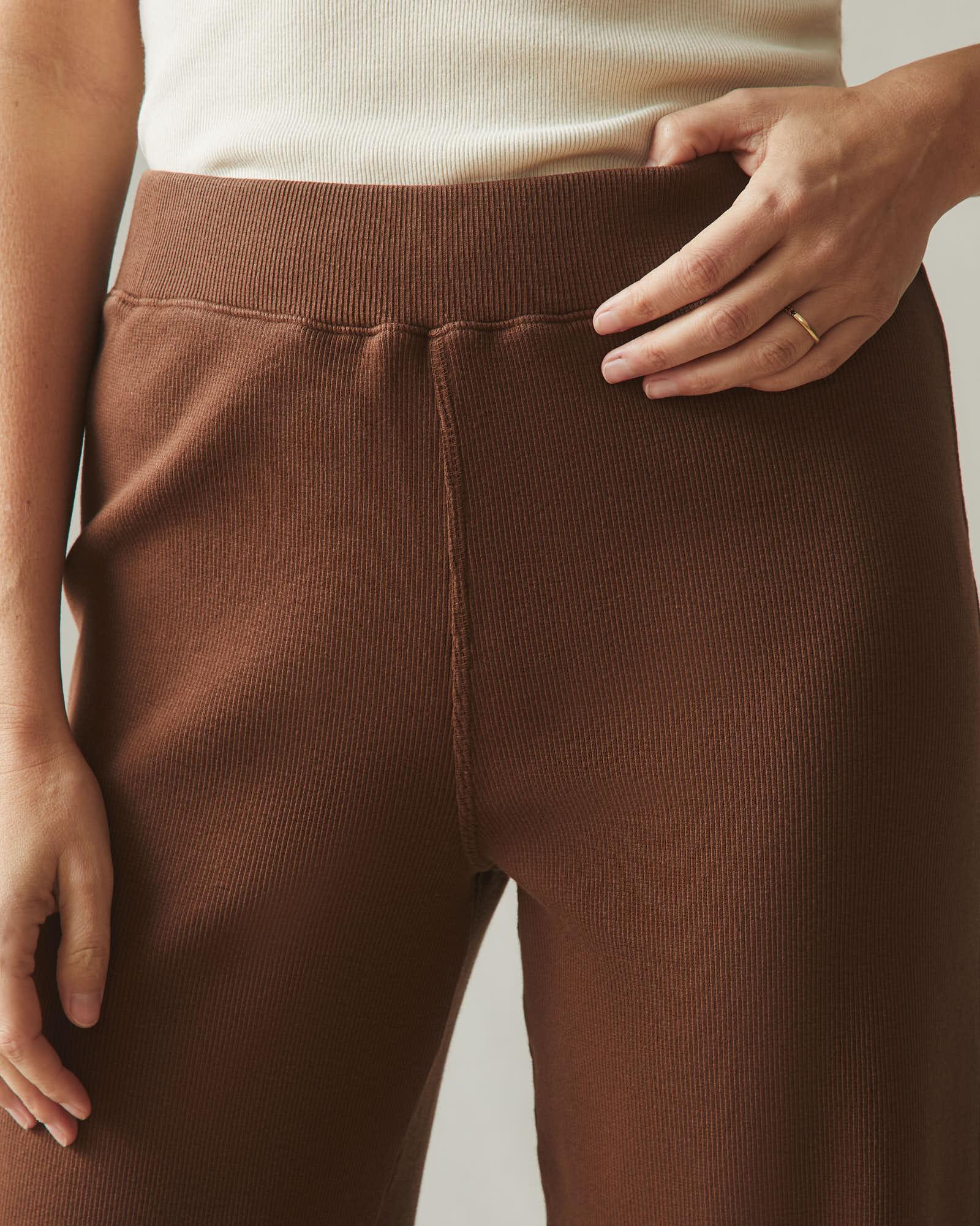 Women's Rib Wide Leg Pant - Potting Soil Female Product Image