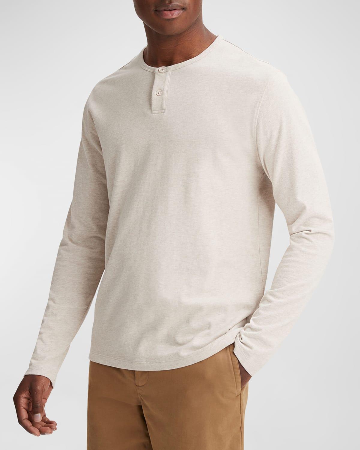 Vince Sueded Jersey Long Sleeve Henley (Heather Runyon) Men's Clothing Product Image