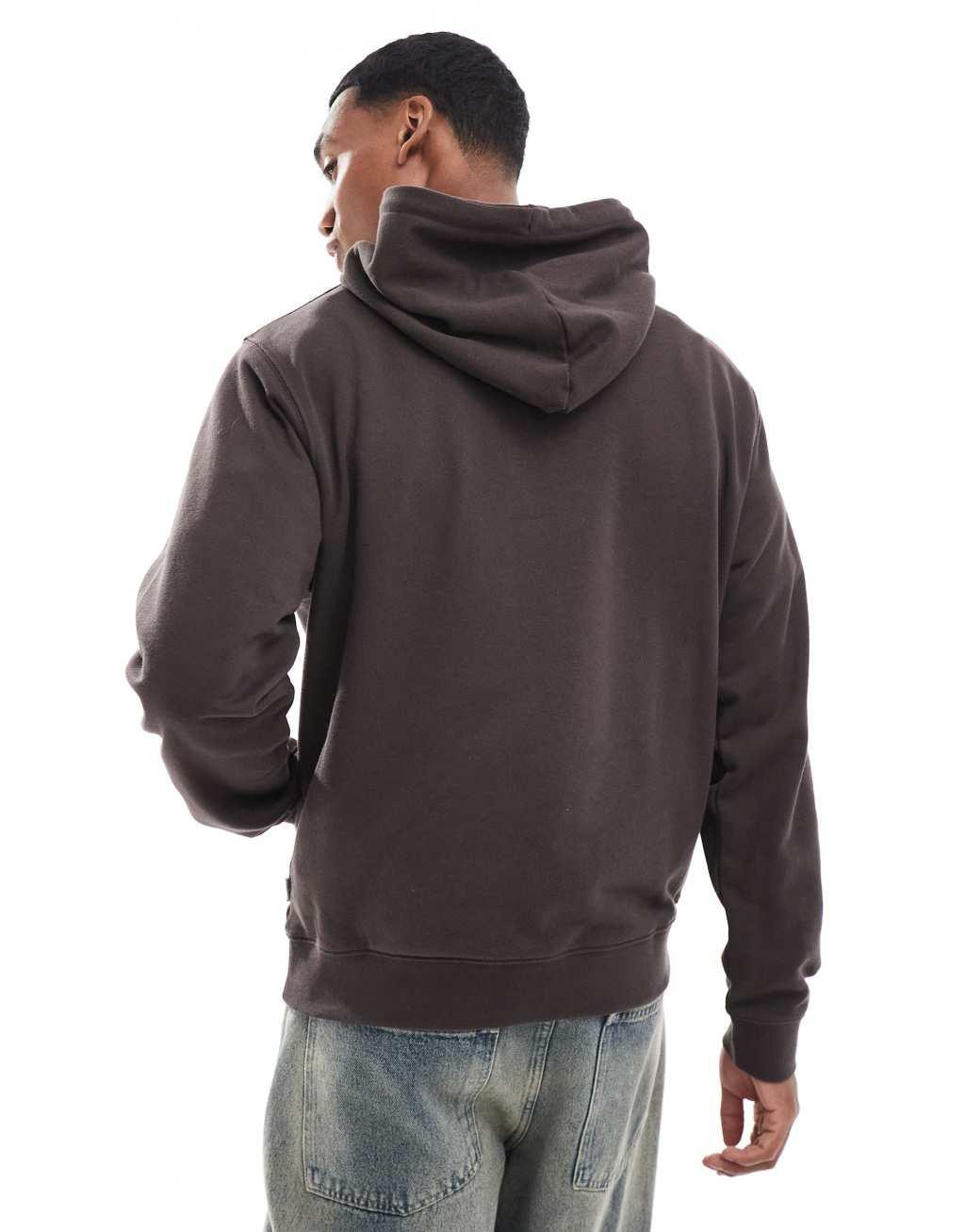 Jack & Jones super oversized hoodie in chocolate brown  Product Image