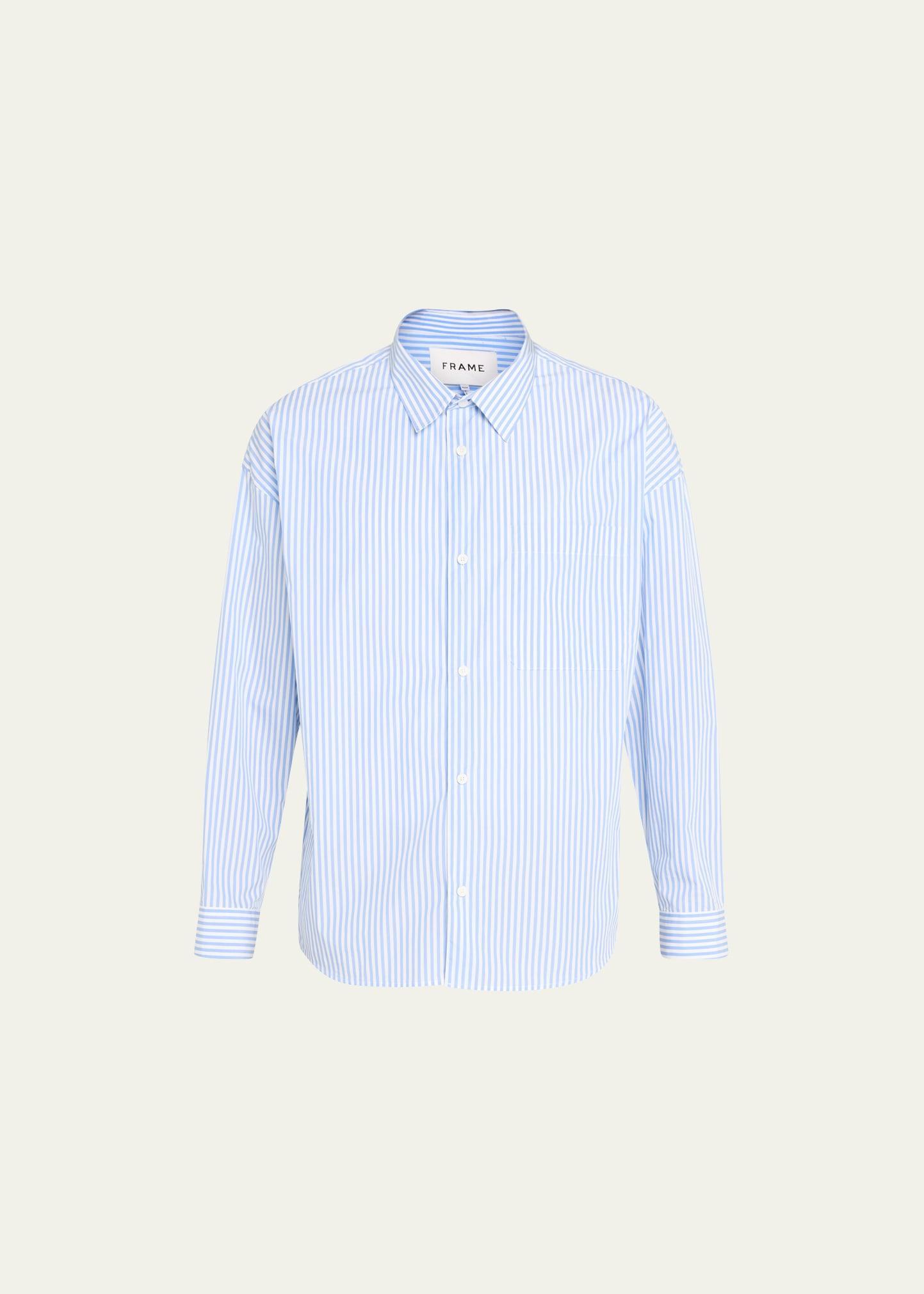 Men's Striped Button-Down Shirt Product Image