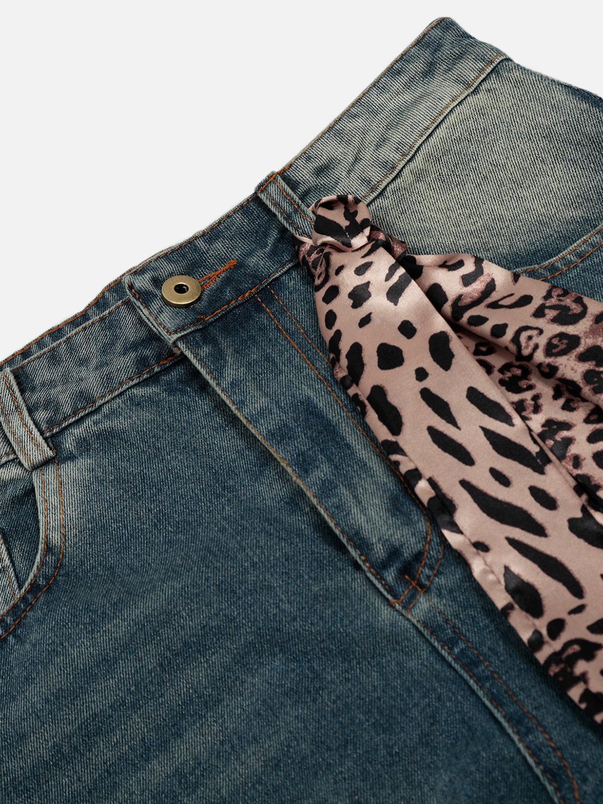 Aelfric Eden Leopard Kerchief Super Baggy Barrel Jeans Product Image