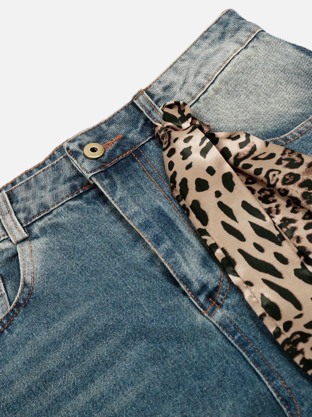 Aelfric Eden Leopard Kerchief Super Baggy Barrel Jeans Product Image