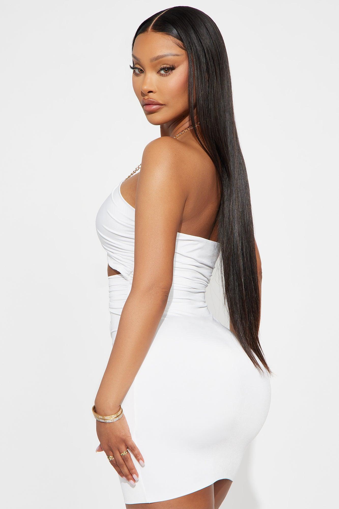 La Jolla Halter Micro Mini Dress - White Product Image