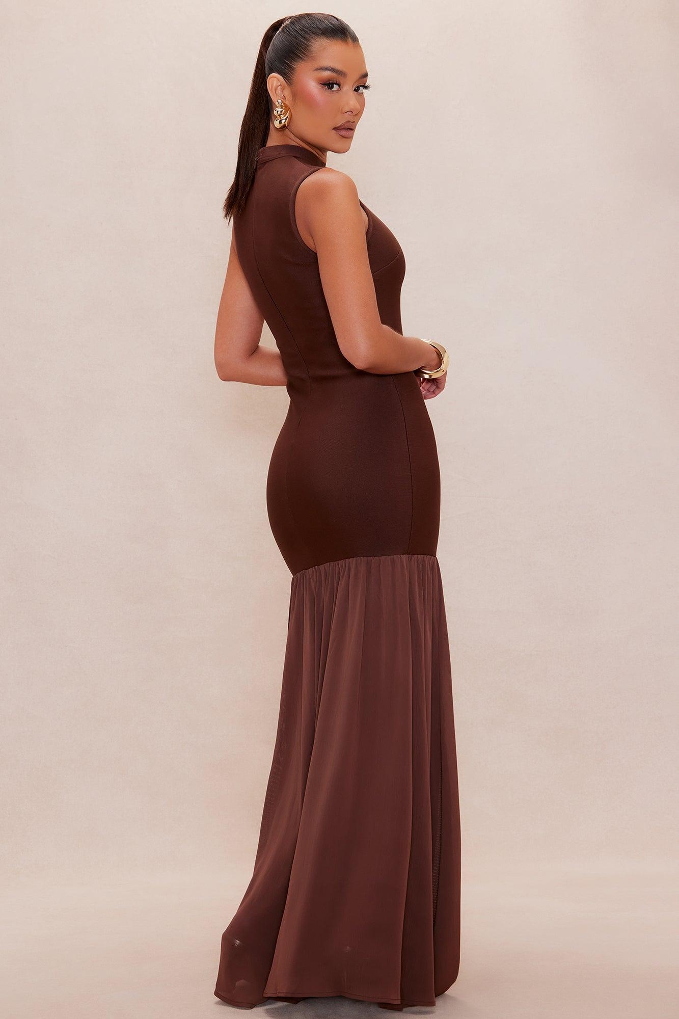Sierra Bandage Maxi Dress - Chocolate Product Image